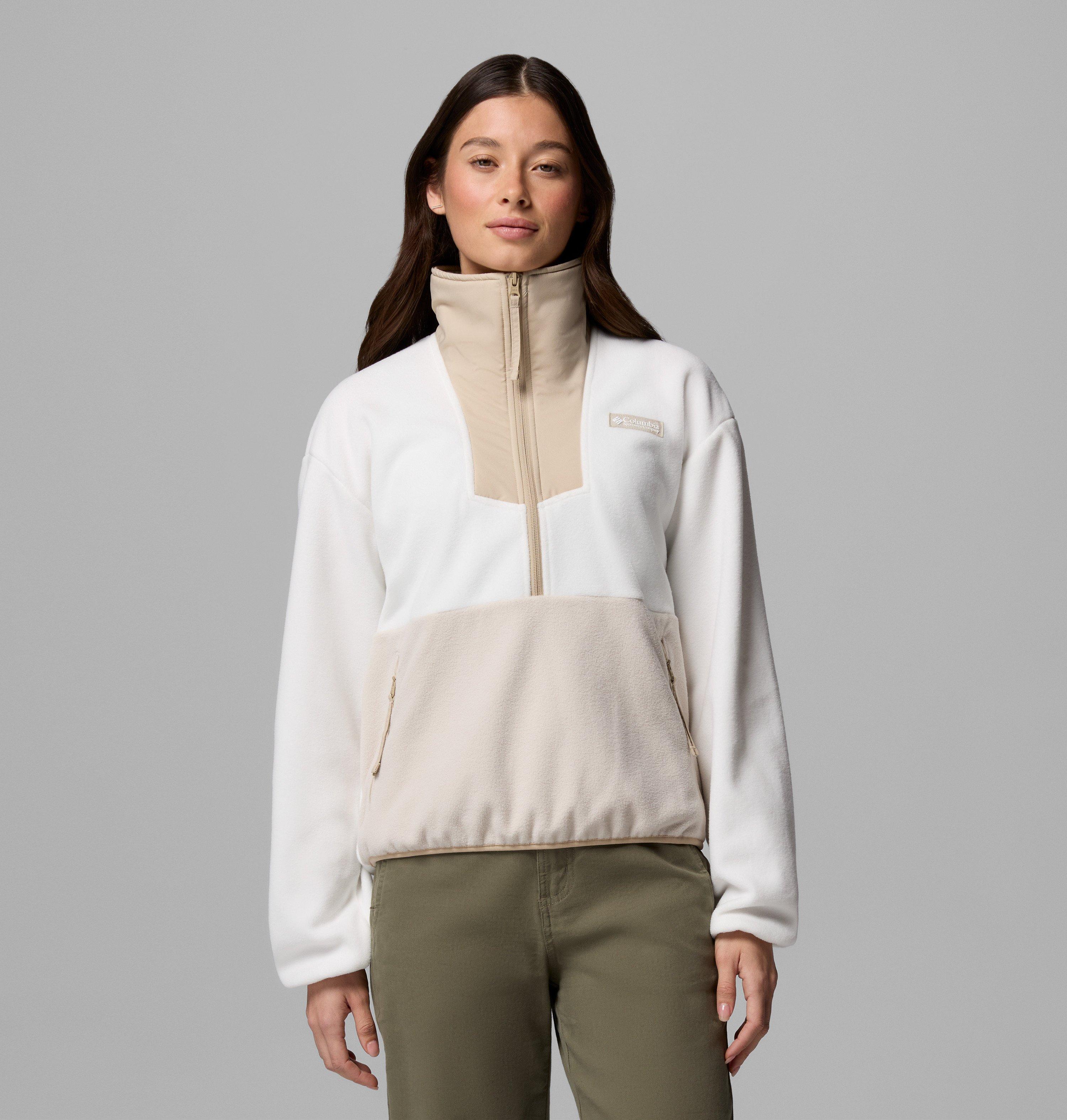 Columbia Sportswear Women's White Columbia - Sequoia Grove™ Half Zip Fleece - Sea Salt, Dark Stone, Ancient Fossil Large