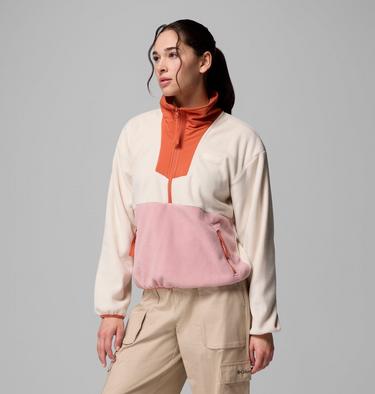 Women's Sequoia Grove Half Zip Fleece, Color: Chalk, Eraser Pink, Tuscan, image 16