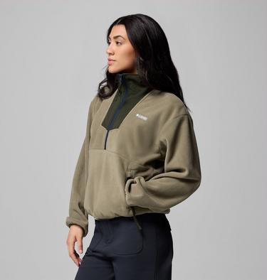 Women's Sequoia Grove Half Zip Fleece, Color: Stone Green, Greenscape, Coll Navy, image 4