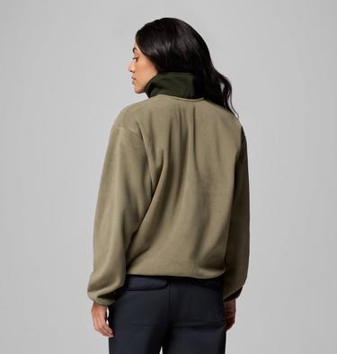 Women's Sequoia Grove Half Zip Fleece, Color: Stone Green, Greenscape, Coll Navy, image 3