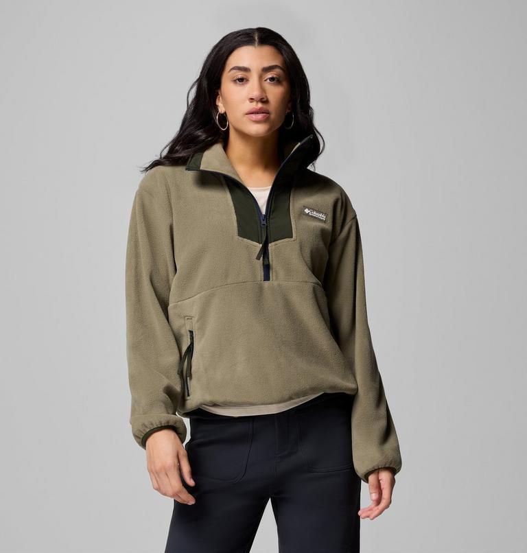 Sequoia Grove 1/2 Zip Fleece, Color: Stone Green, Greenscape, Coll Navy, image 1