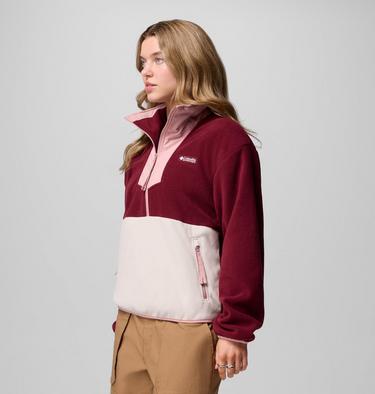Women's Sequoia Grove Half Zip Fleece, Color: Rich Wine, Dark Stone, Eraser Pink, image 8