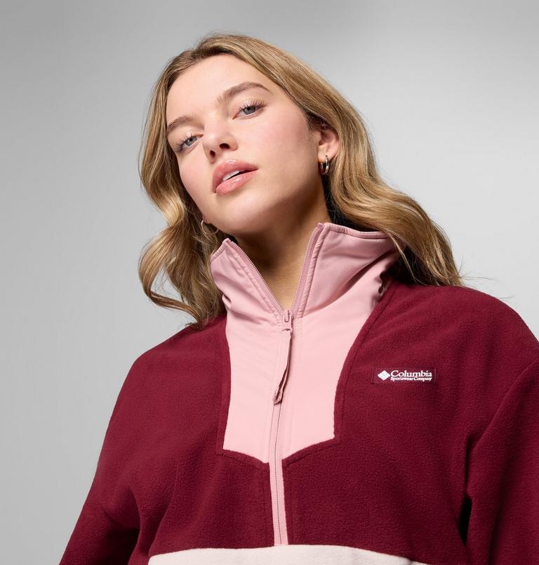 Sequoia Grove 1/2 Zip Fleece, Color: Rich Wine, Dark Stone, Eraser Pink, image 5