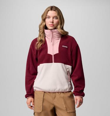Sequoia Grove 1/2 Zip Fleece, Color: Rich Wine, Dark Stone, Eraser Pink, image 3