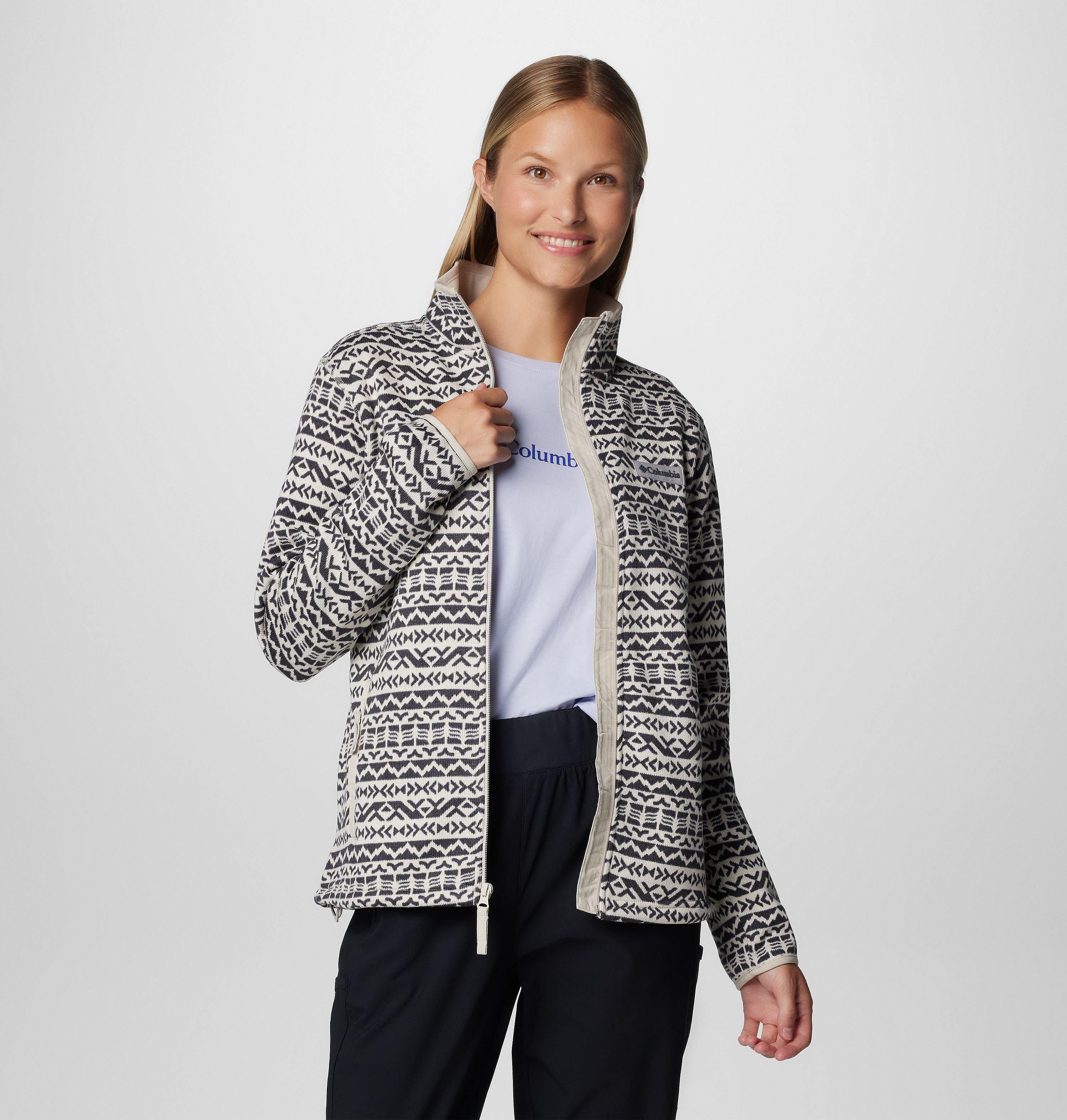 Women's Sweater Weather Printed Full Zip Jacket 8