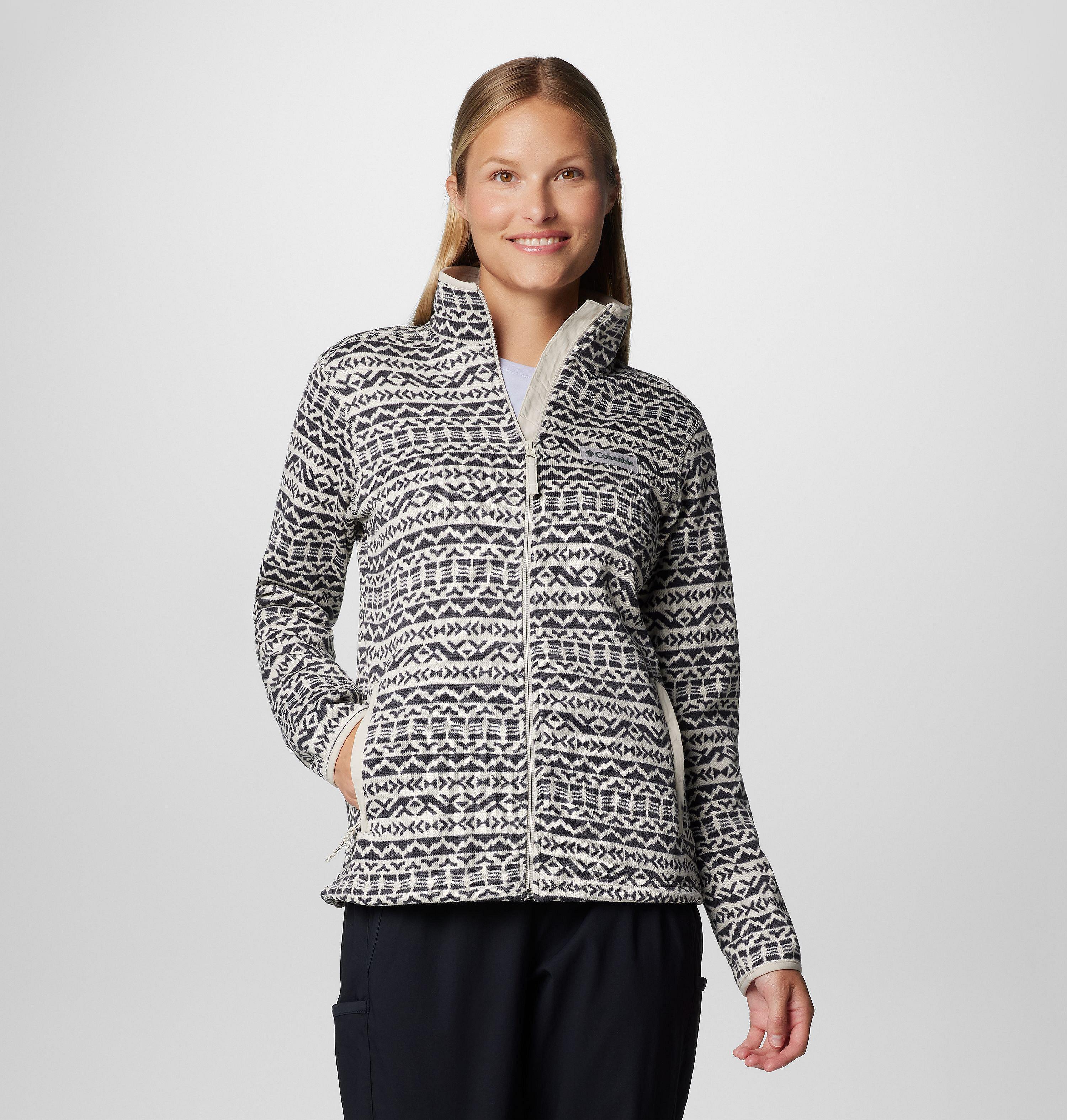 Women's Sweater Weather Printed Full Zip Jacket 1