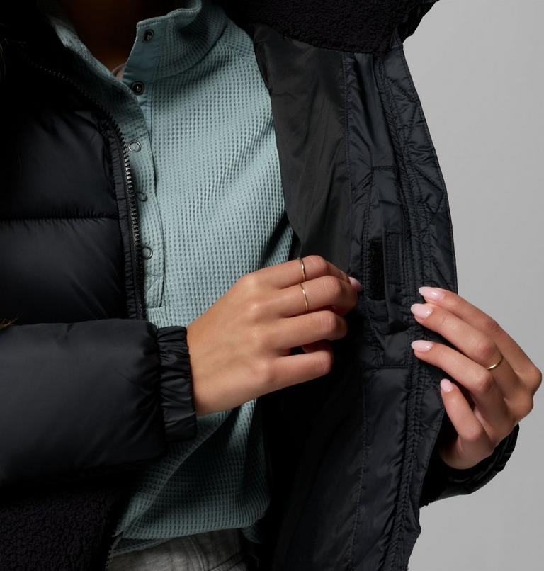 Women's Leadbetter Point II Sherpa Hybrid Puffer Jacket, Color: Black, image 6