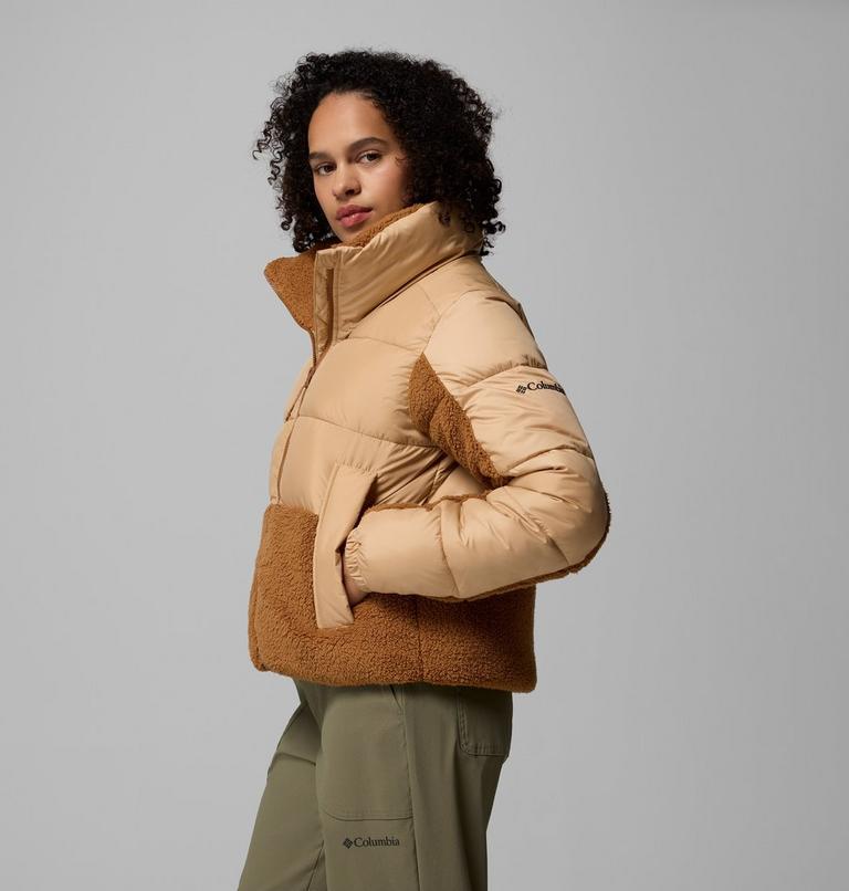 Chaqueta acolchada sherpa híbrida Leadbetter Point II para mujer, Color: Canoe, Camel Brown, image 4