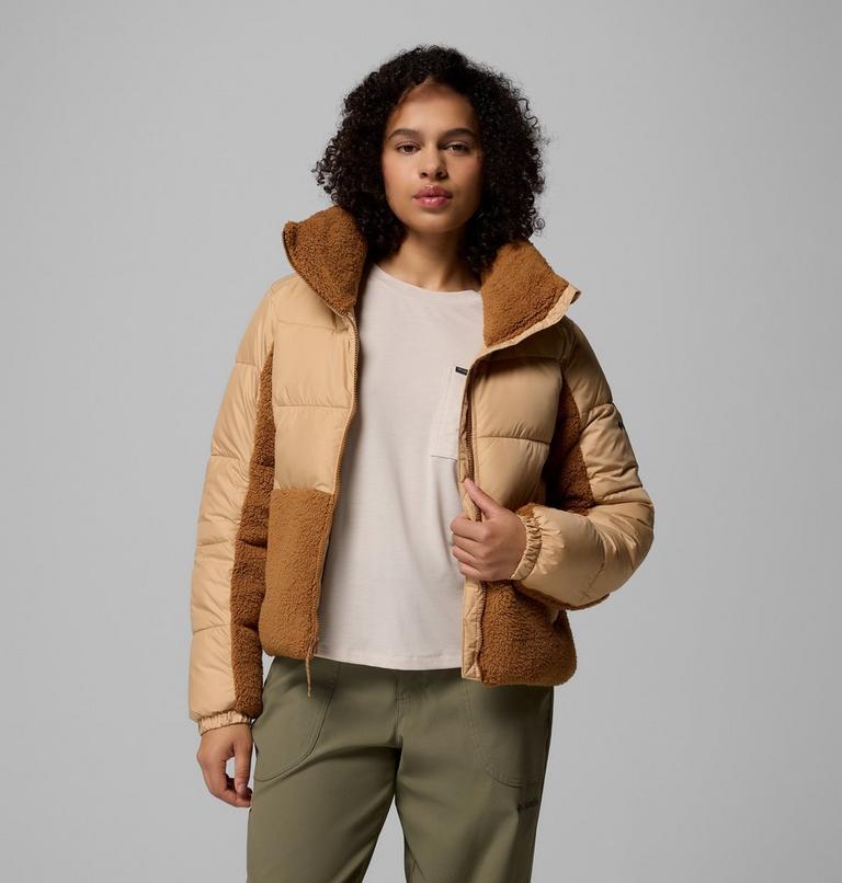 Chaqueta acolchada sherpa híbrida Leadbetter Point II para mujer, Color: Canoe, Camel Brown, image 5
