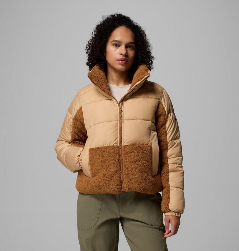 Chaqueta acolchada sherpa híbrida Leadbetter Point II para mujer, Color: Canoe, Camel Brown, image 1