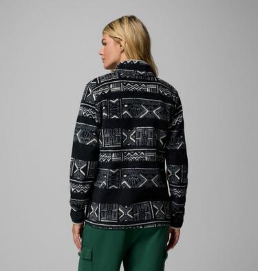 Women's Benton Springs Printed Half Snap Fleece, Color: Black Deschutes Days, image 15