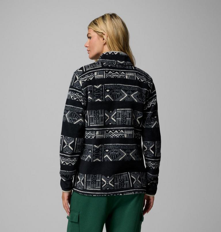 Women's Benton Springs Printed Half Snap Fleece, Color: Black Deschutes Days, image 3