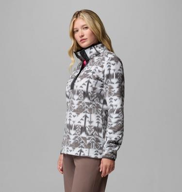 Women's Benton Springs Printed Half Snap Fleece, Color: Cirrus Grey, Sketchup, image 16