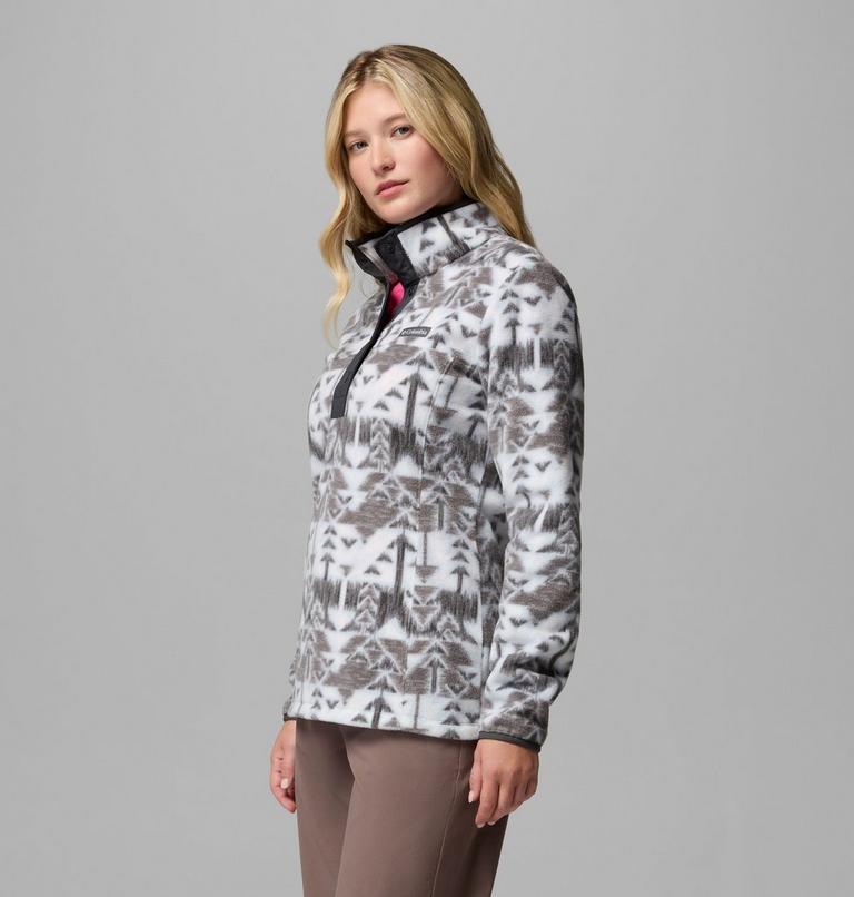 Women's Benton Springs Printed Half Snap Fleece, Color: Cirrus Grey, Sketchup, image 4