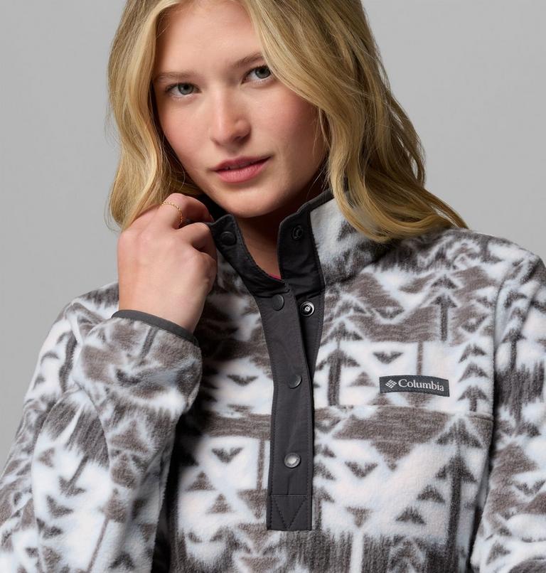 Women's Benton Springs Printed Half Snap Fleece, Color: Cirrus Grey, Sketchup, image 5