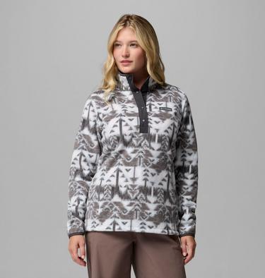 Women's Benton Springs Printed Half Snap Fleece, Color: Cirrus Grey, Sketchup, image 13