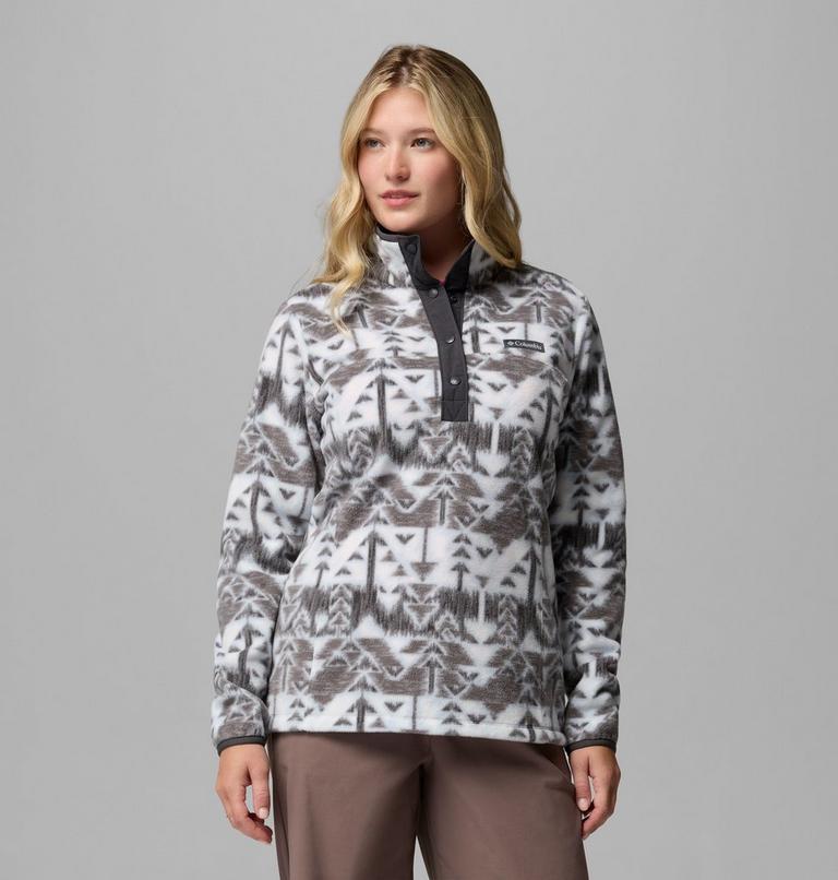 Women's Benton Springs Printed Half Snap Fleece, Color: Cirrus Grey, Sketchup, image 1