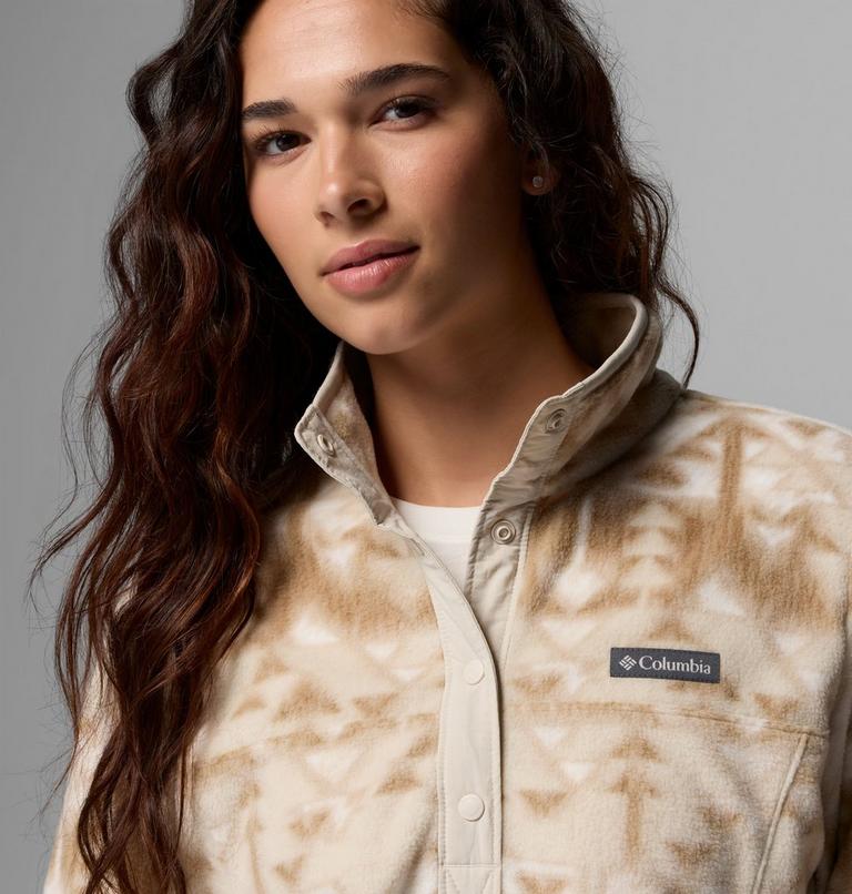 Women's Benton Springs Printed Half Snap Fleece, Color: Ancient Fossil, Sketchup, image 5