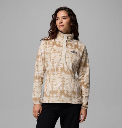 Женский свитер Columbia Benton Springs Printed Half Snap Fleece Pullover, цвет: Серо-бежевый