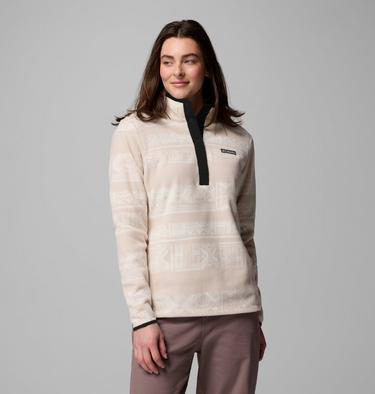 Women's Benton Springs Printed Half Snap Fleece, Color: Dark Stone Deschutes Days, image 20