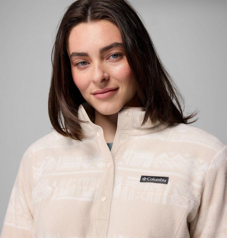 Women's Benton Springs Printed Half Snap Fleece, Color: Dark Stone Deschutes Days, image 5