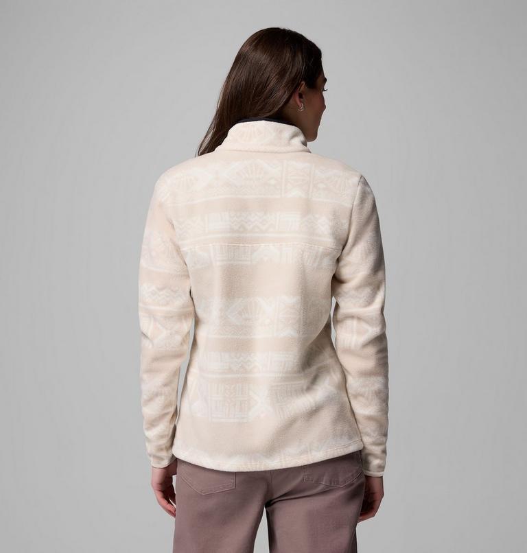 Women's Benton Springs Printed Half Snap Fleece, Color: Dark Stone Deschutes Days, image 3