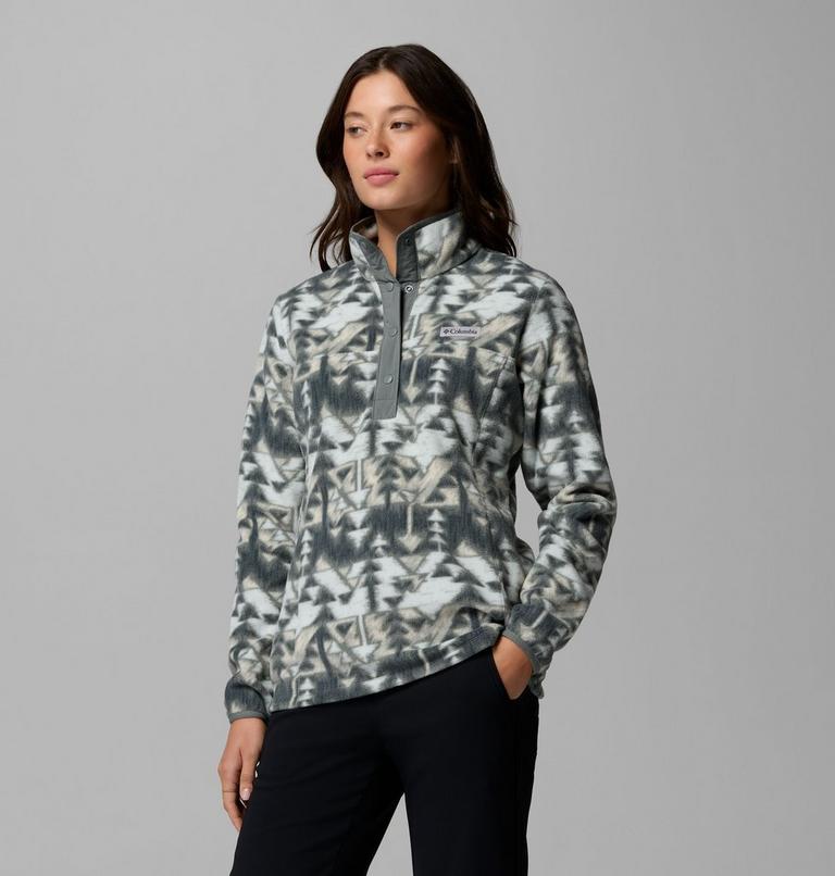 Women's Benton Springs Printed Half Snap Fleece, Color: Sedona Sage, Sketchup, image 4