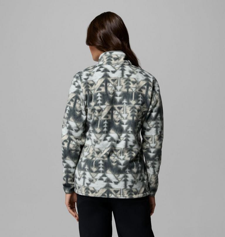 Women's Benton Springs Printed Half Snap Fleece, Color: Sedona Sage, Sketchup, image 3