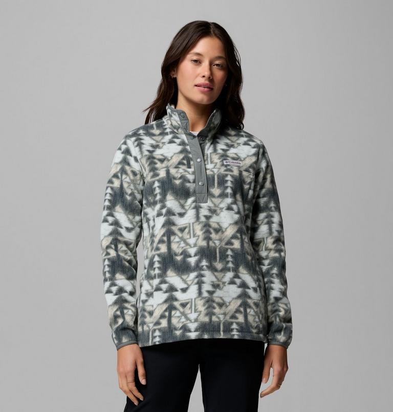 Women's Benton Springs Printed Half Snap Fleece, Color: Sedona Sage, Sketchup, image 1