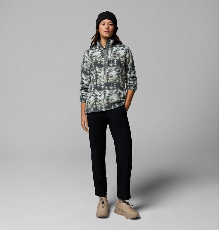 Women's Benton Springs Printed Half Snap Fleece, Color: Sedona Sage, Sketchup, image 2