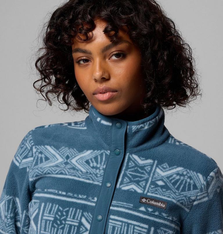 Women's Benton Springs Printed Half Snap Fleece, Color: Everblue Deschutes Days, image 5