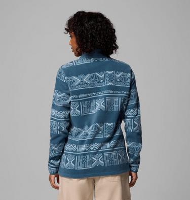 Women's Benton Springs Printed Half Snap Fleece, Color: Everblue Deschutes Days, image 11