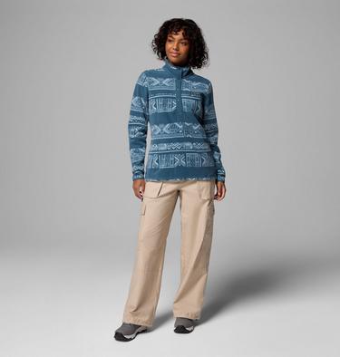 Women's Benton Springs Printed Half Snap Fleece, Color: Everblue Deschutes Days, image 6