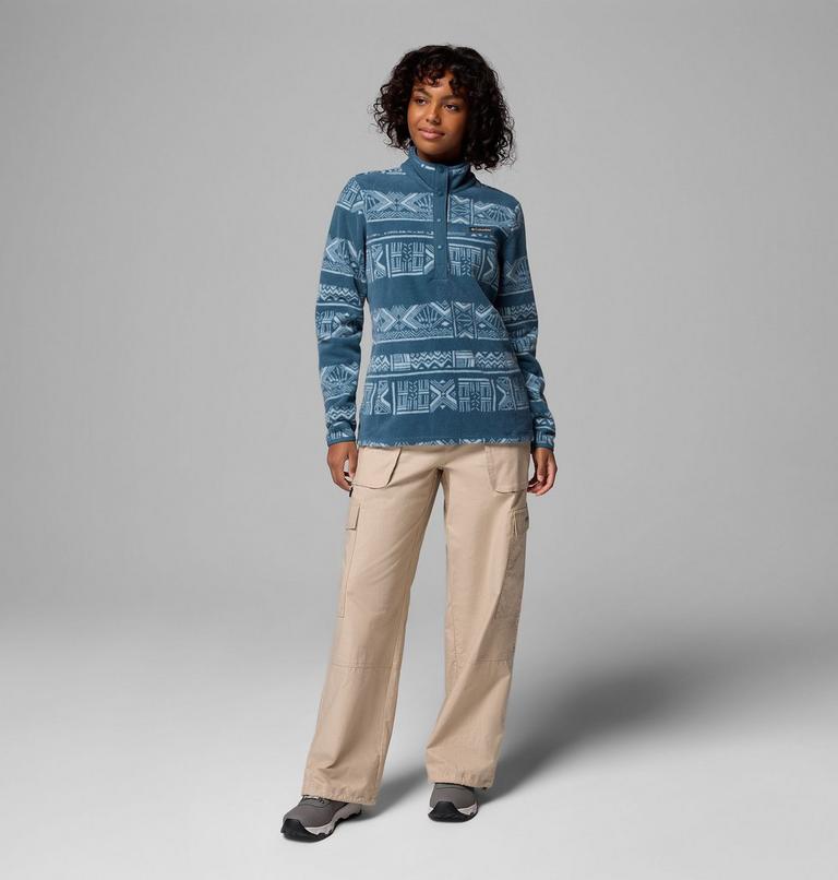 Women's Benton Springs Printed Half Snap Fleece, Color: Everblue Deschutes Days, image 2