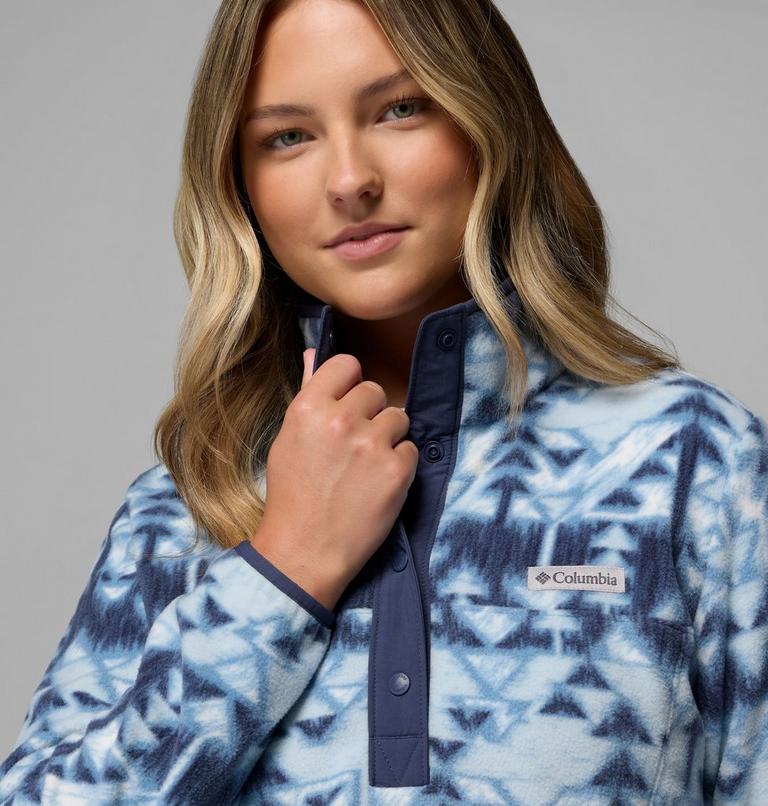 Women's Benton Springs Printed Half Snap Fleece, Color: Rainy Day, Sketchup, image 5