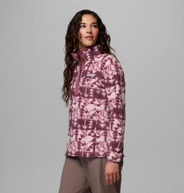 Women's Benton Springs Printed Half Snap Fleece, Color: Antique Mauve, Sketchup, image 4