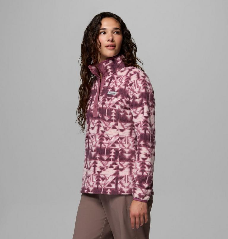 Women's Benton Springs Printed Half Snap Fleece, Color: Antique Mauve, Sketchup, image 4