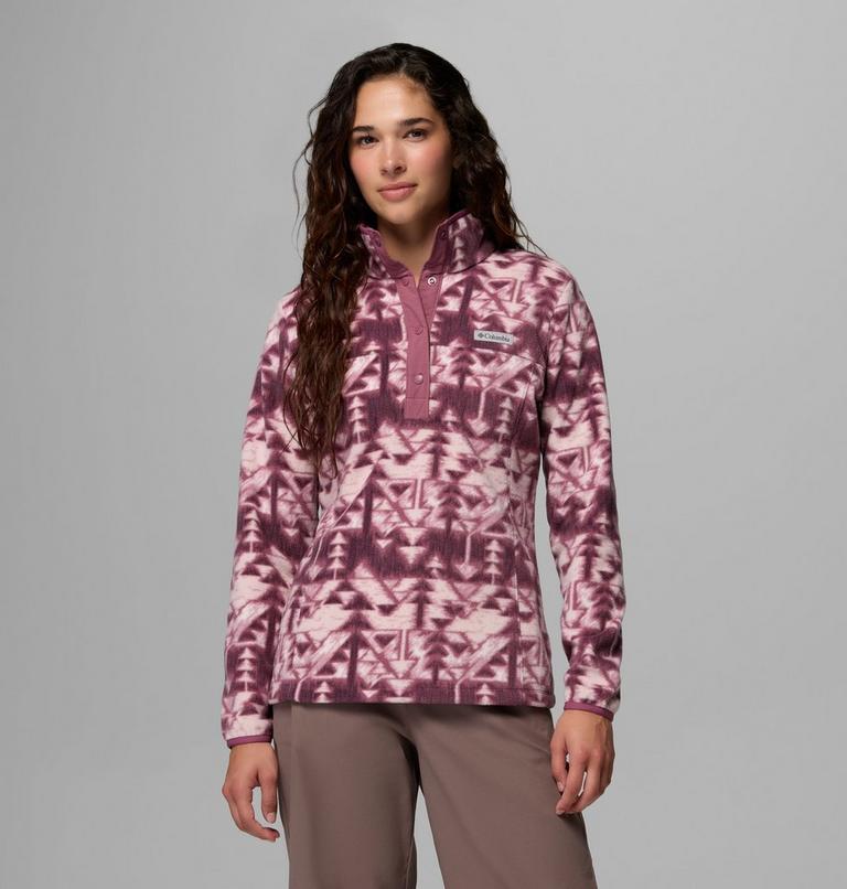 Women's Benton Springs Printed Half Snap Fleece, Color: Antique Mauve, Sketchup, image 1