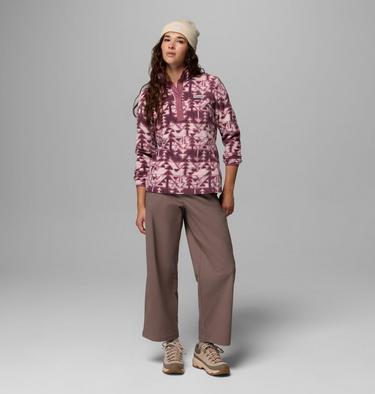 Women's Benton Springs Printed Half Snap Fleece, Color: Antique Mauve, Sketchup, image 2