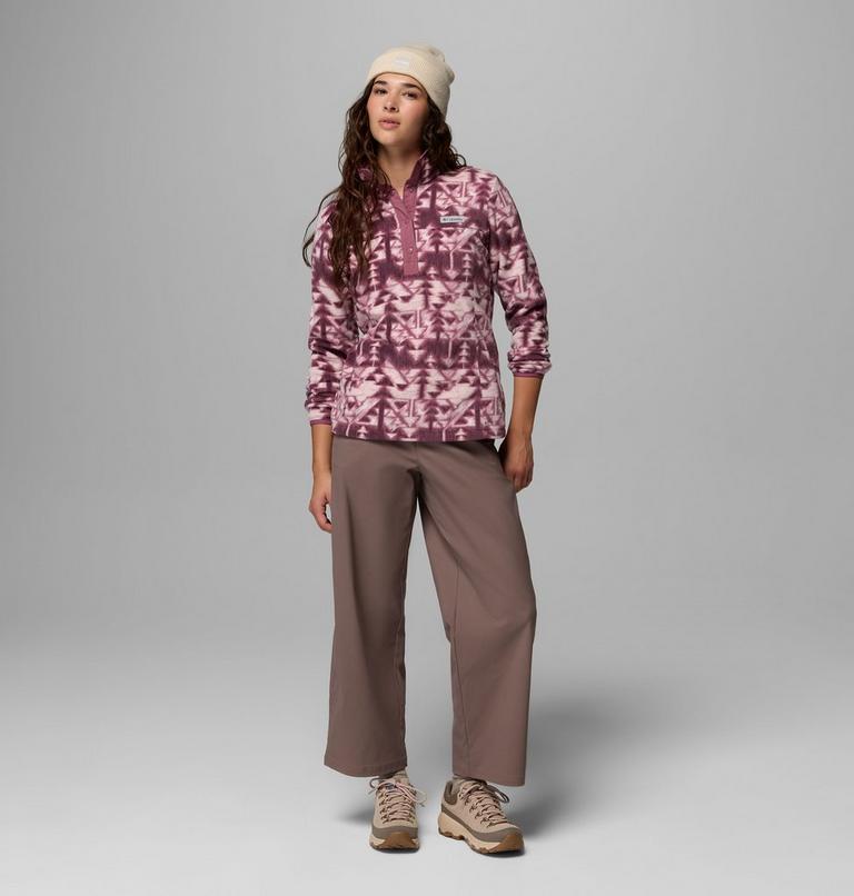 Women's Benton Springs Printed Half Snap Fleece, Color: Antique Mauve, Sketchup, image 2