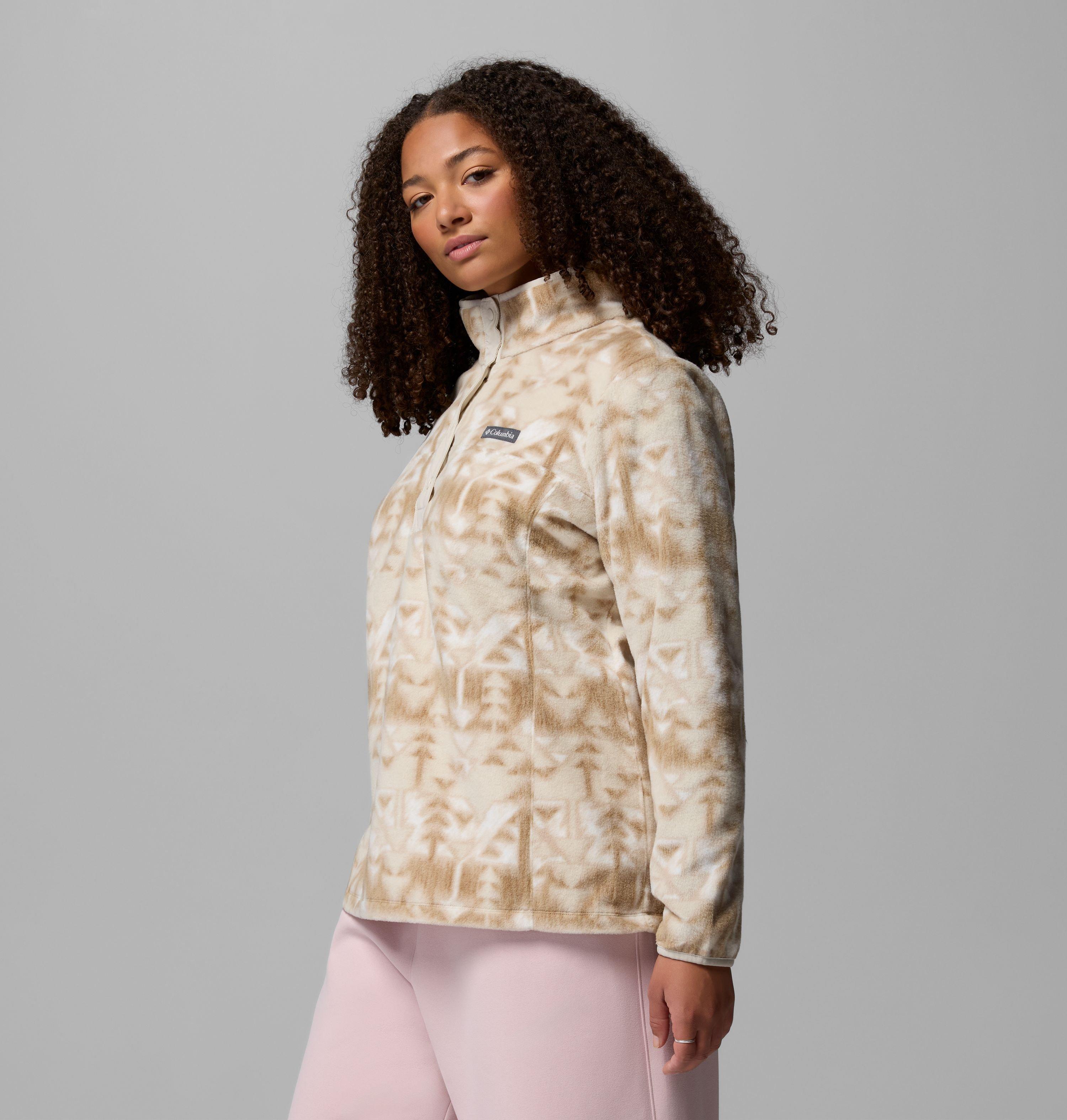 Chandail imprimé à demi-fermeture pressionnée en laine polaire Benton Springs pour femme – Grandes tailles | 271 | 2X 4