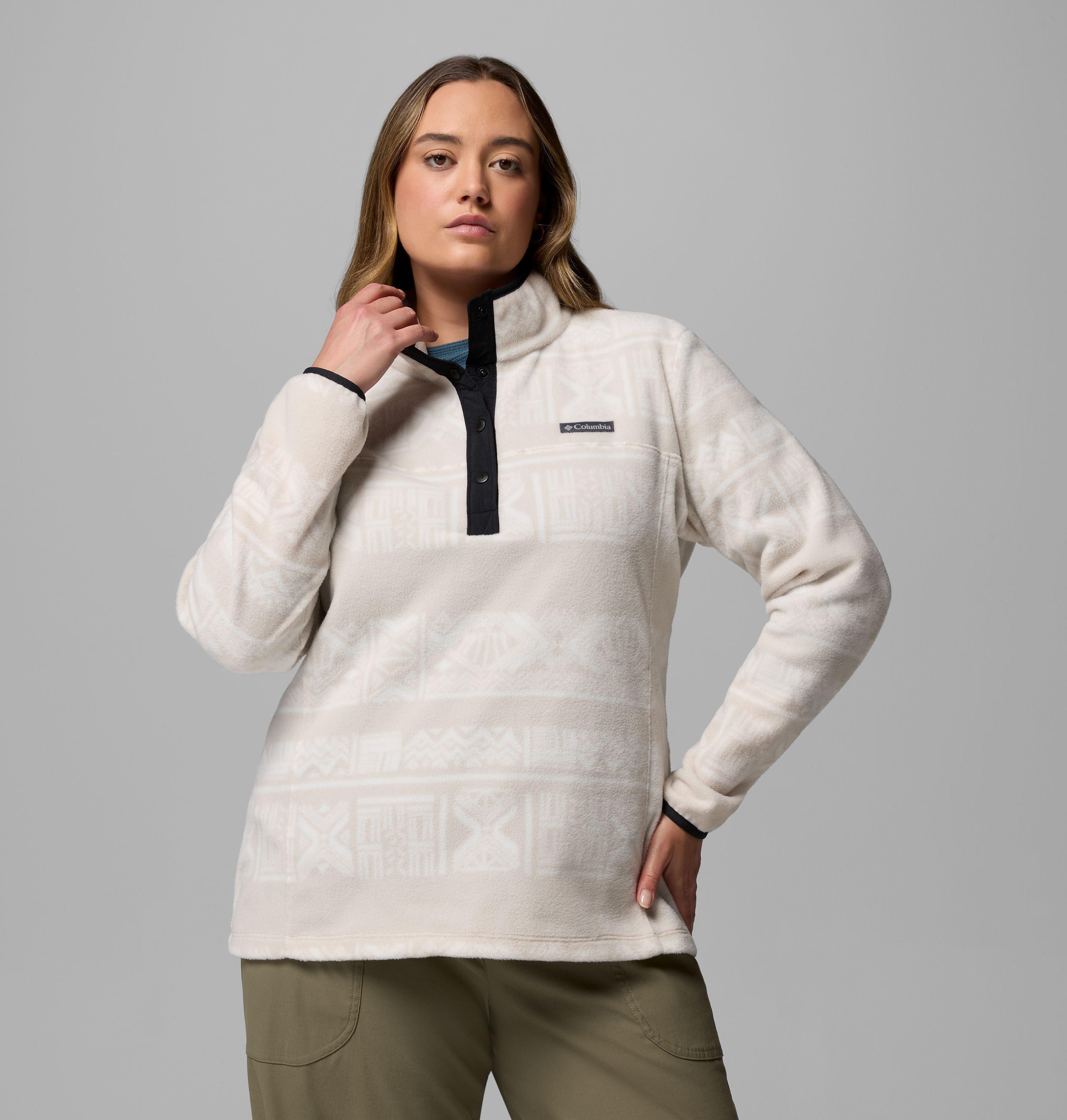 Columbia Women's Benton Springs Printed Half Snap Fleece Pullover - Plus Size-