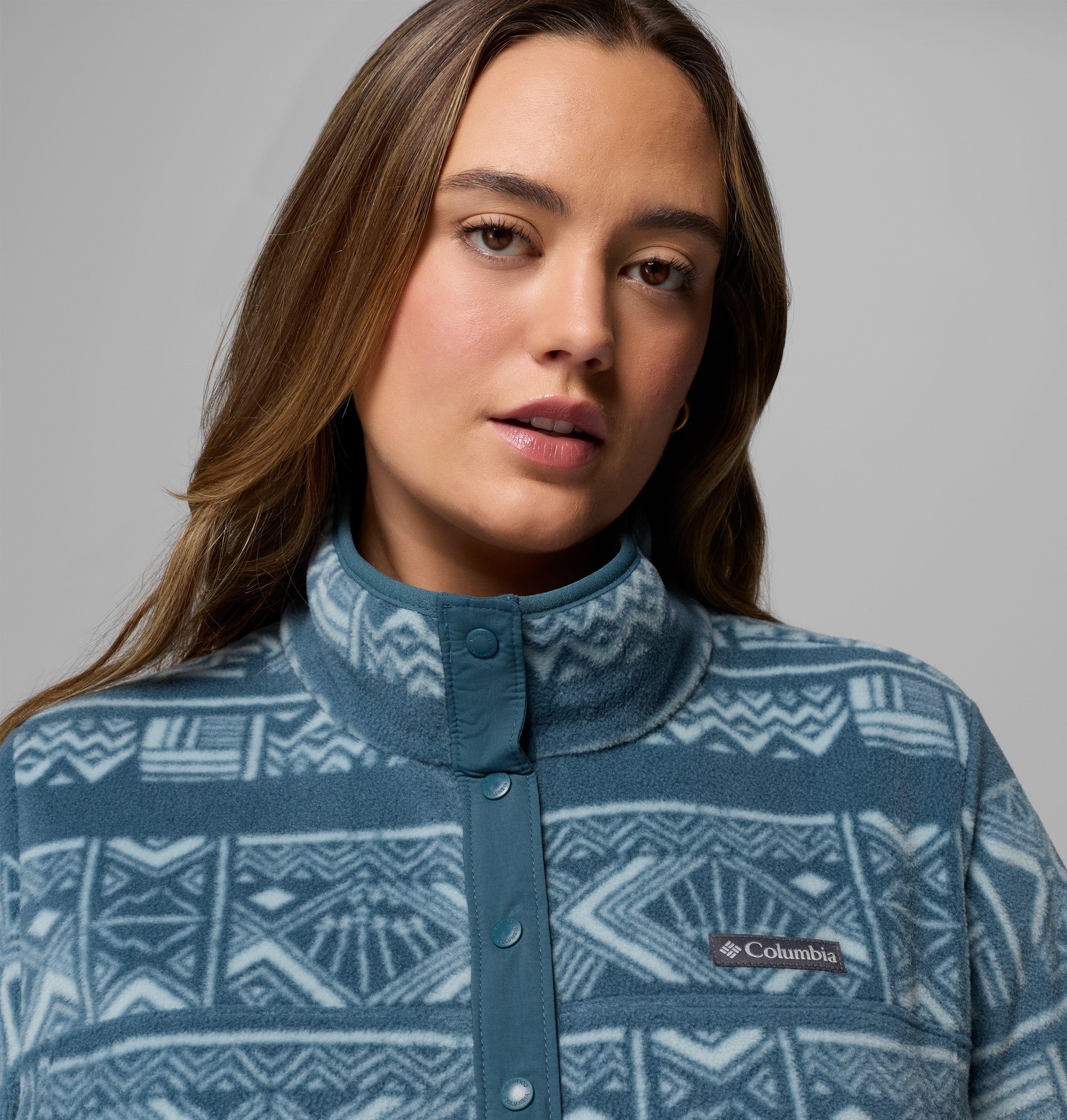 Chandail imprimé à demi-fermeture pressionnée en laine polaire Benton Springs pour femme – Grandes tailles | 429 | 2X 5