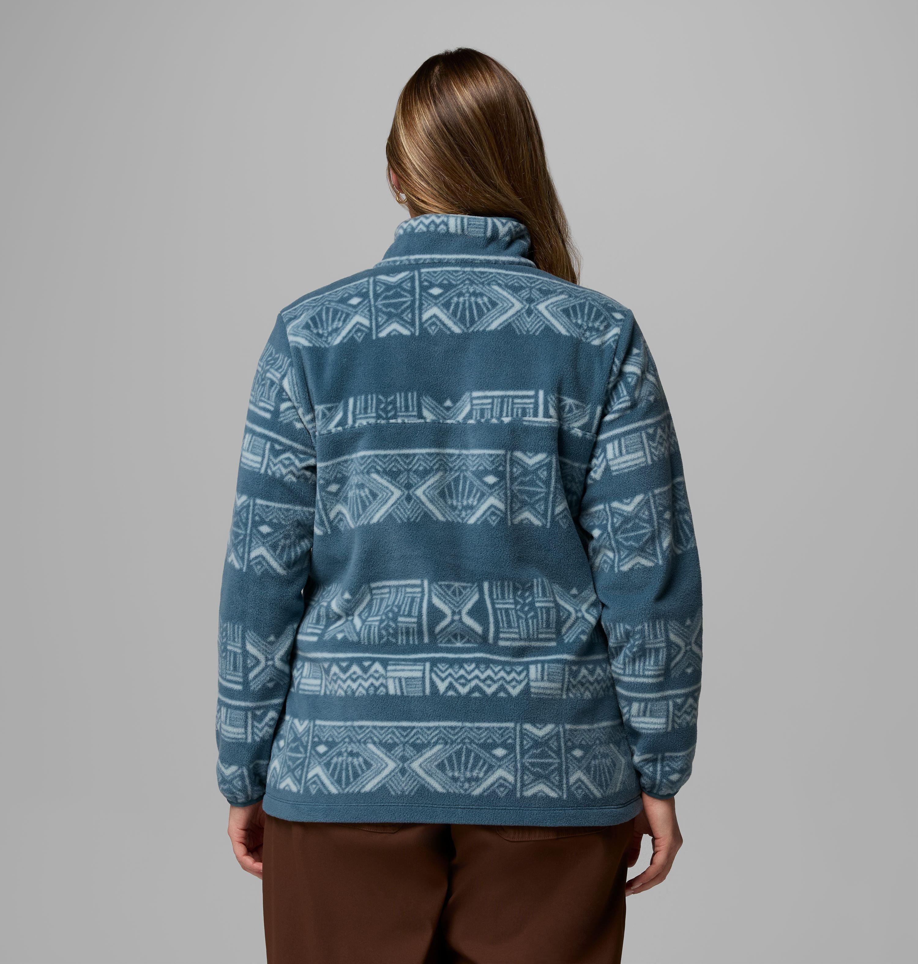 Chandail imprimé à demi-fermeture pressionnée en laine polaire Benton Springs pour femme – Grandes tailles | 429 | 2X 3