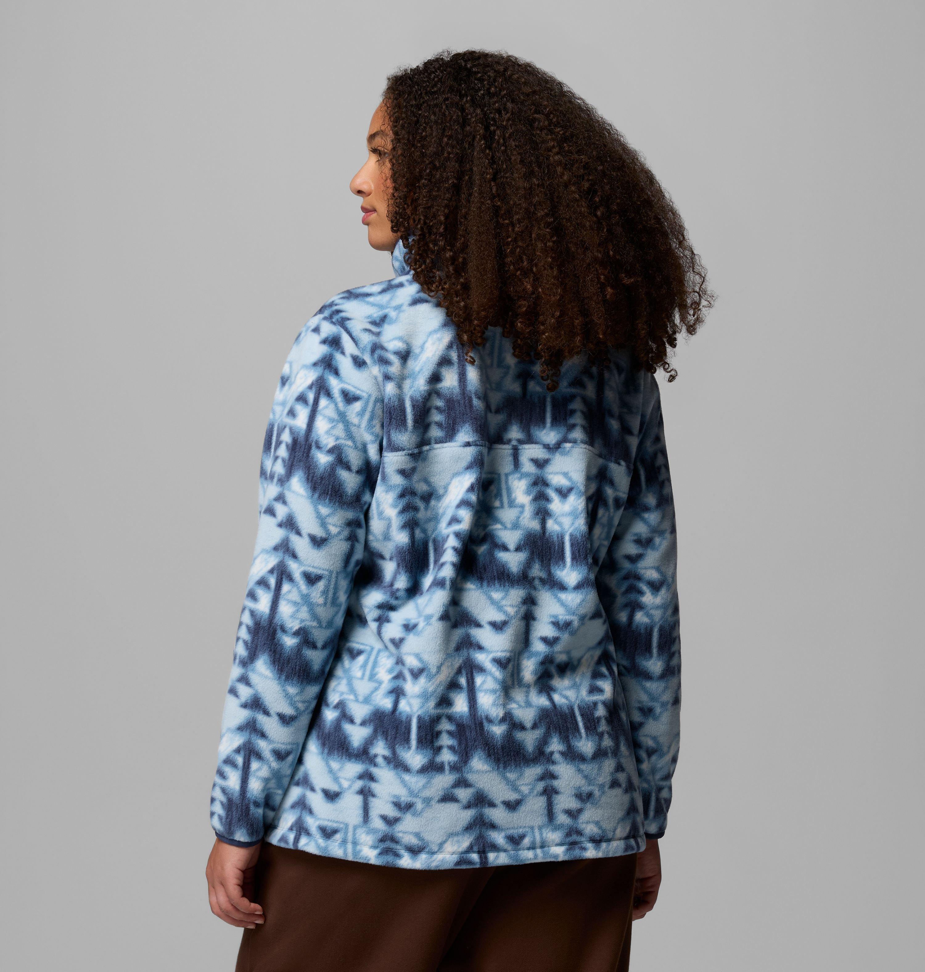 Chandail imprimé à demi-fermeture pressionnée en laine polaire Benton Springs pour femme – Grandes tailles | 447 | 1X 3