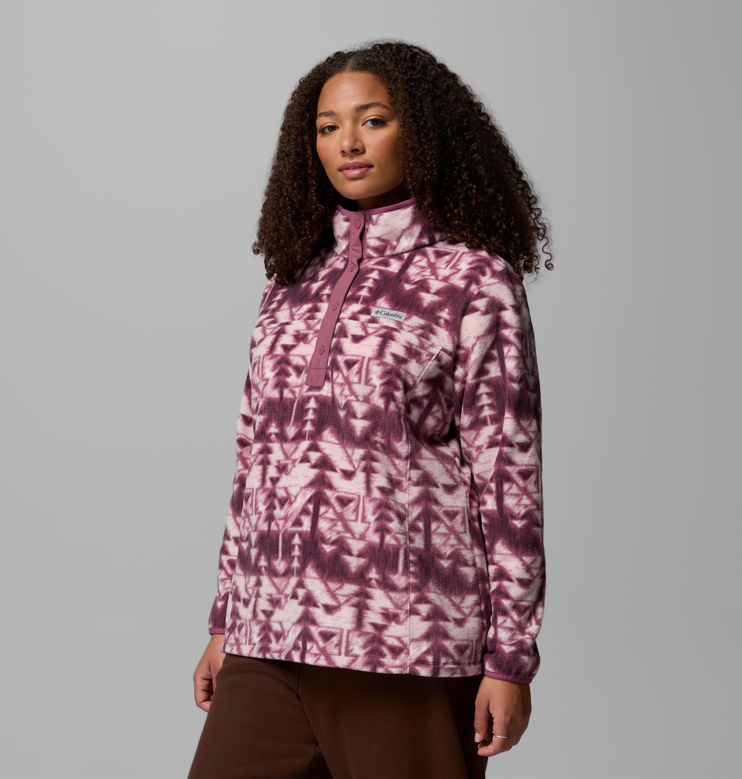 Chandail imprimé à demi-fermeture pressionnée en laine polaire Benton Springs pour femme – Grandes tailles 4