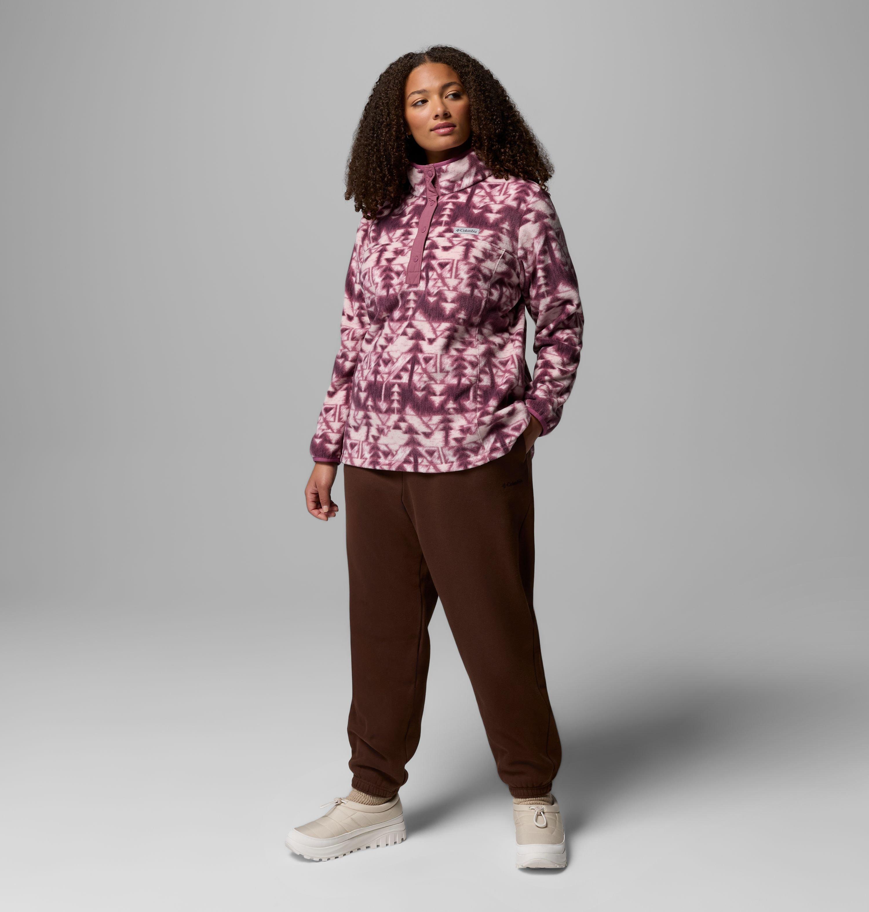 Chandail imprimé à demi-fermeture pressionnée en laine polaire Benton Springs pour femme – Grandes tailles 2