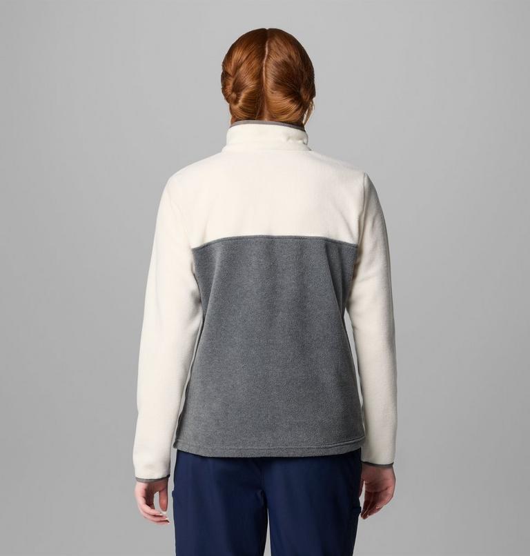 Forro polar con cierre medio a presión Benton Springs para mujer, Color: City Grey Heather, Chalk, image 2