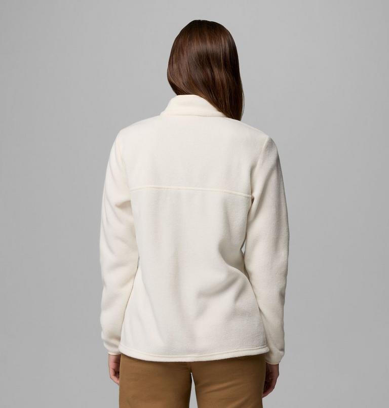Forro polar con cierre medio a presión Benton Springs para mujer, Color: Chalk, Camel Brown, image 3