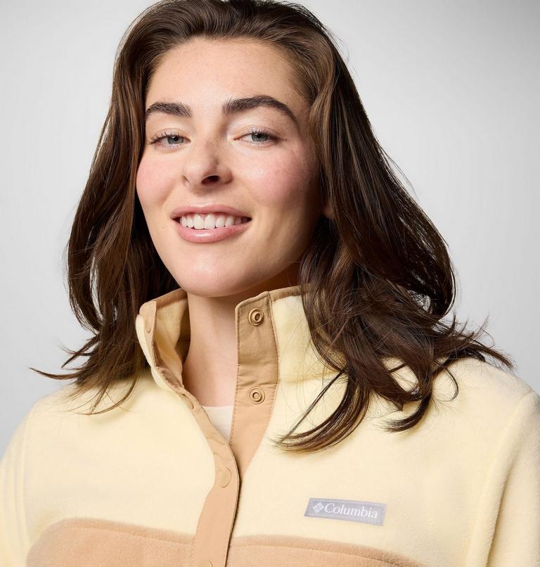 Forro polar con cierre medio a presión Benton Springs para mujer, Color: Canoe, Lemon Wash, image 4